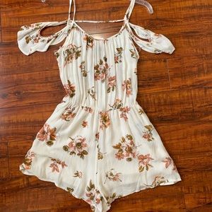 White Floral Romper